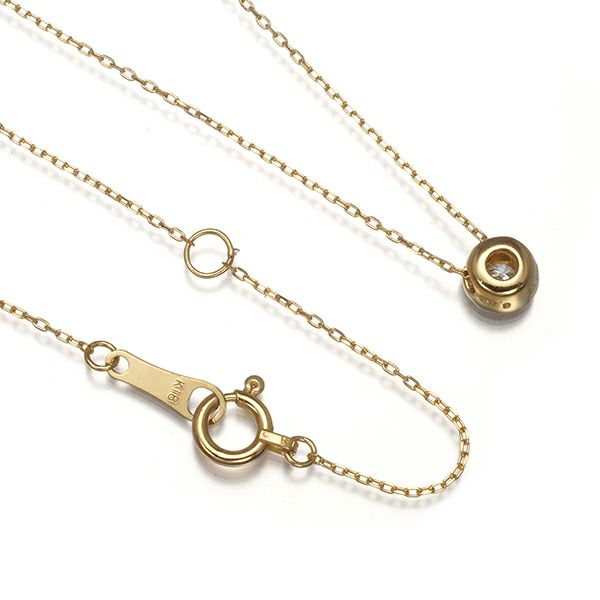 ポンテヴェキオ ネックレス ダイヤ 0.08ct サークル   K18YG 