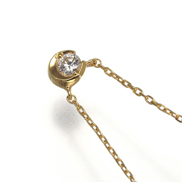 スタージュエリー ネックレス ダイヤ 0.04ct ムーンセッティング  K18YG 