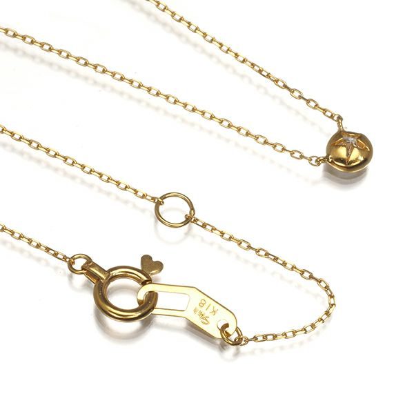 スタージュエリー ネックレス ダイヤ 0.04ct ムーンセッティング  K18YG 