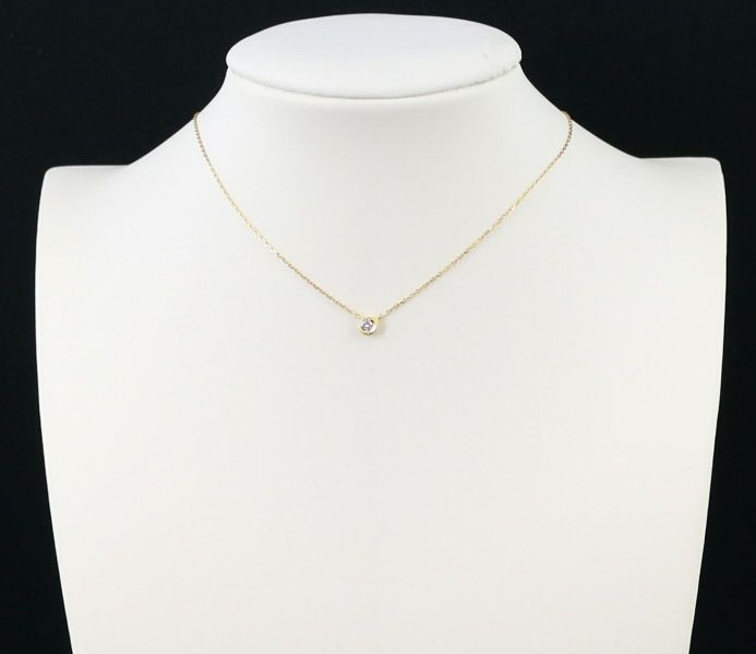 スタージュエリー ネックレス ダイヤ 0.04ct ムーンセッティング  K18YG 