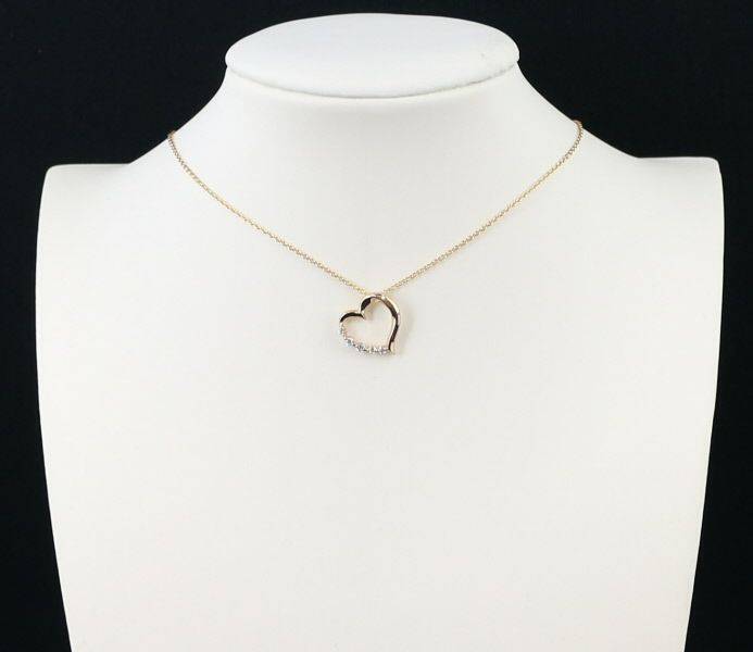 スタージュエリー ネックレス ダイヤ 0.07ct  ハート K18PG 