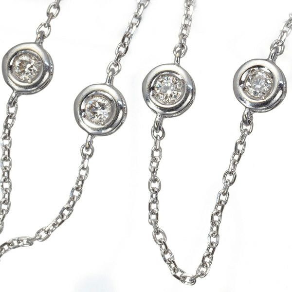 ダイヤ 0.12ct ステーション ブレスレット K18WG 