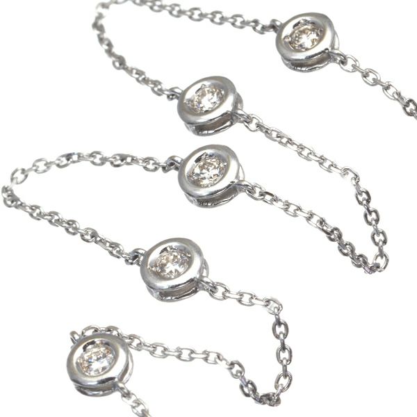 ダイヤ 0.12ct ステーション ブレスレット K18WG 
