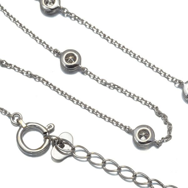 ダイヤ 0.12ct ステーション ブレスレット K18WG 