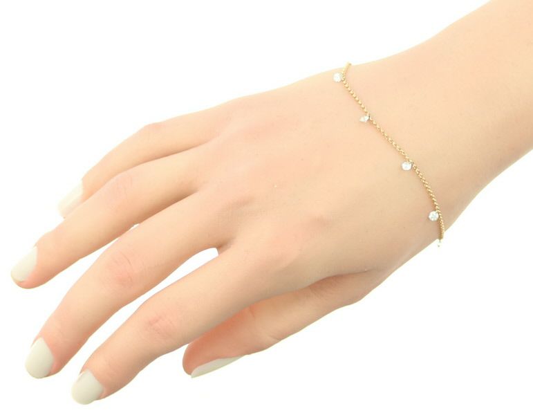 ダイヤ 0.59ct ステーション ヌーディ 7P ブレスレット K18PG 