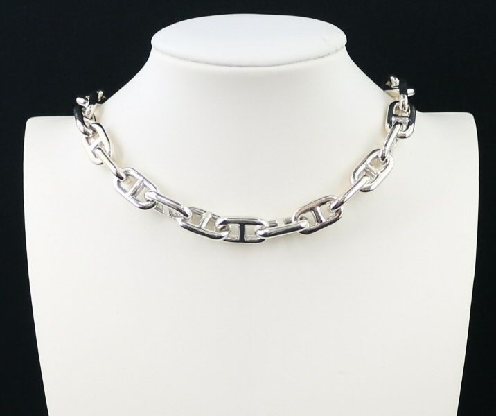 エルメス チェーンネックレス  シェーヌダンクル 初期コマ 42コマ シルバー800 ケース