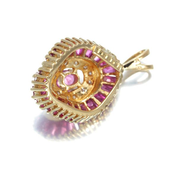 ルビー 1.90ct ダイヤ バレリーナ クラシック ペンダントトップ K18YG 