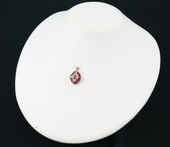 ルビー 1.90ct ダイヤ バレリーナ クラシック ペンダントトップ K18YG 
