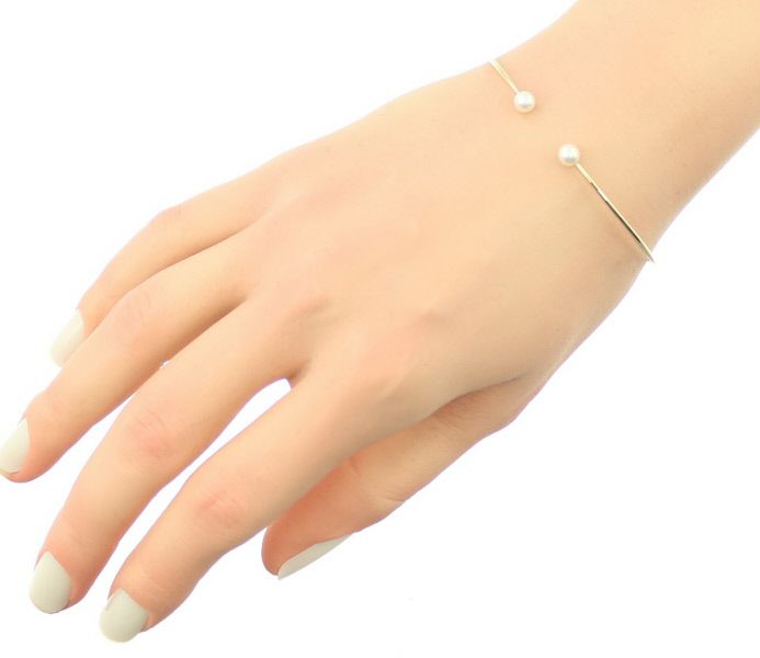 ミキモト ブレスレット ベビーパール アコヤ真珠 4.6mm バングル K14YG 