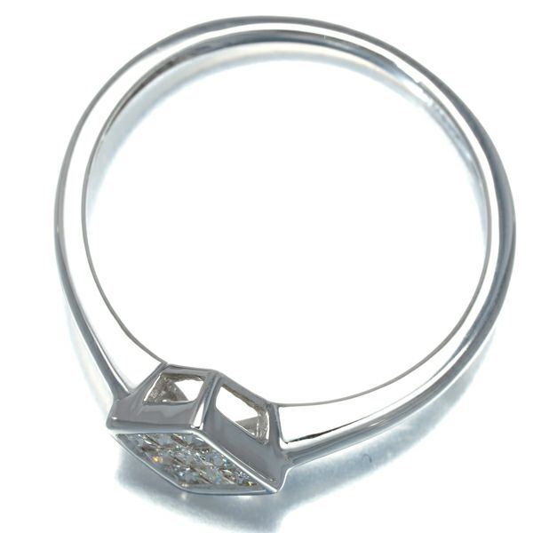 ダイヤ 0.20ct  ミステリーセッティング スクエア リング K18WG 