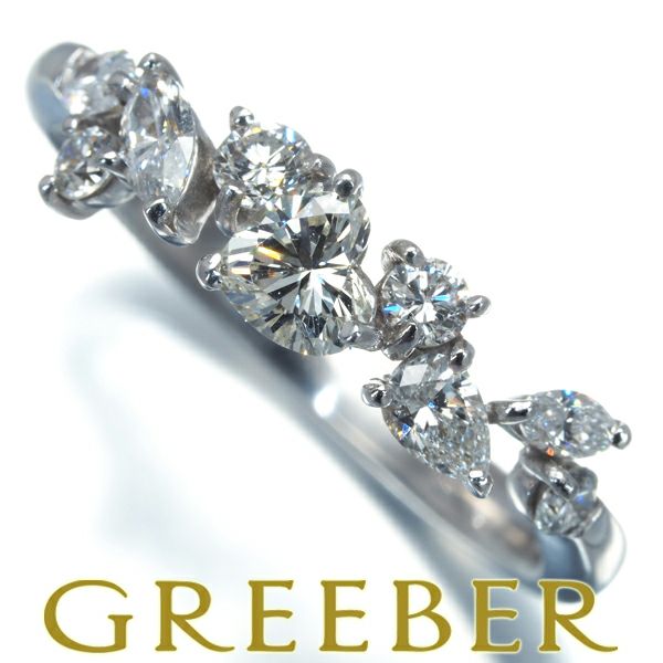 ダイヤ 0.80ct 4種カット  リング K18WG 