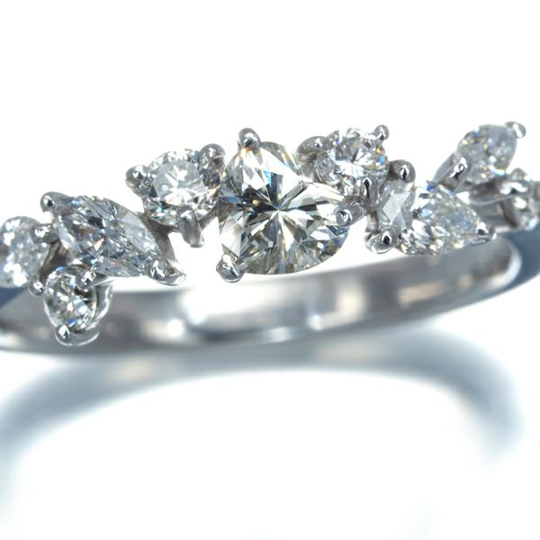 ダイヤ 0.80ct 4種カット  リング K18WG 