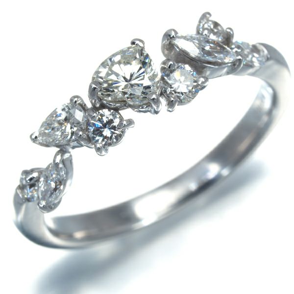 ダイヤ 0.80ct 4種カット  リング K18WG 