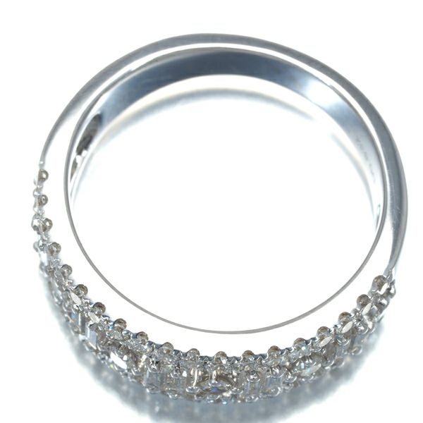 ダイヤ 0.832ct 透かし 2種カット  リング K18WG 