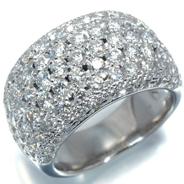 上質 ダイヤ 2.156ct パヴェ  リング K18WG 