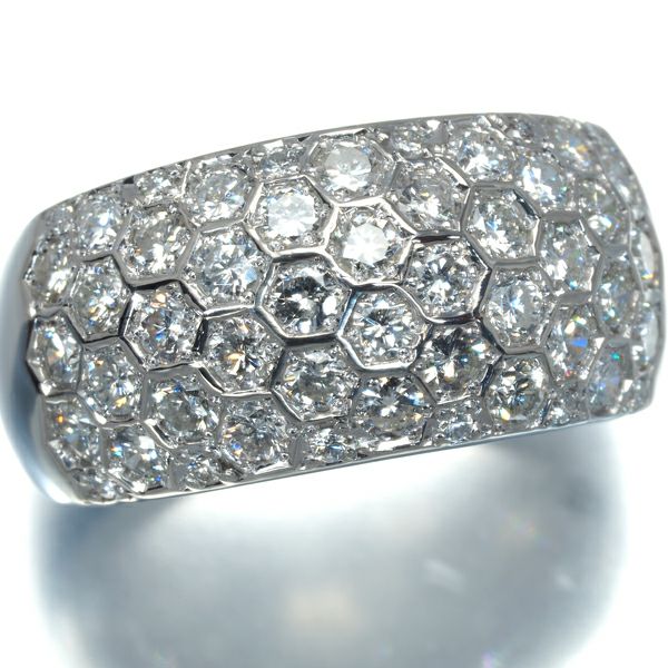ダイヤ 1.55ct パヴェ ハニカム  リング Pt900 
