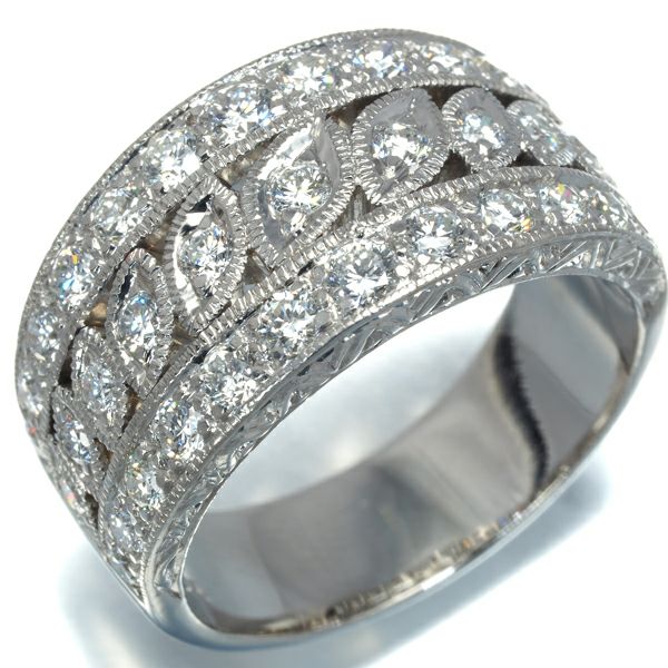 ダイヤ 1.25ct ミルグレイン  リング Pt900 