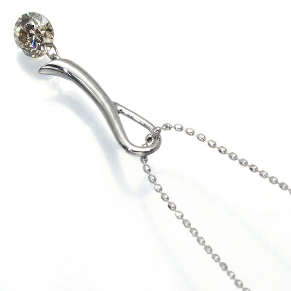 ブラウンダイヤ 0.425ct 一粒 ヌーディ ネックレス K18WG 