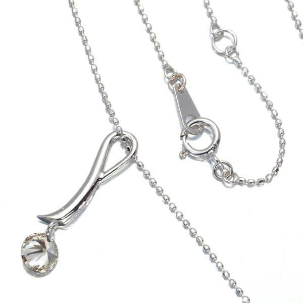 ブラウンダイヤ 0.425ct 一粒 ヌーディ ネックレス K18WG 