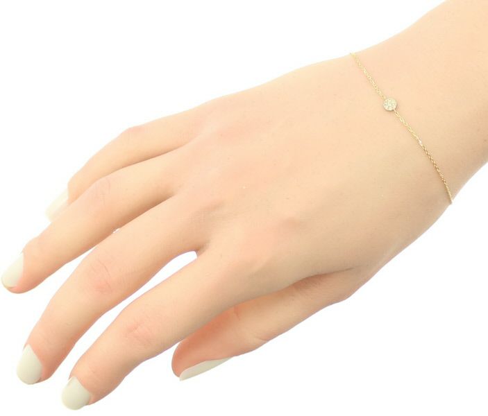 アガット ブレスレット ダイヤ 0.03ct サークル K10YG 