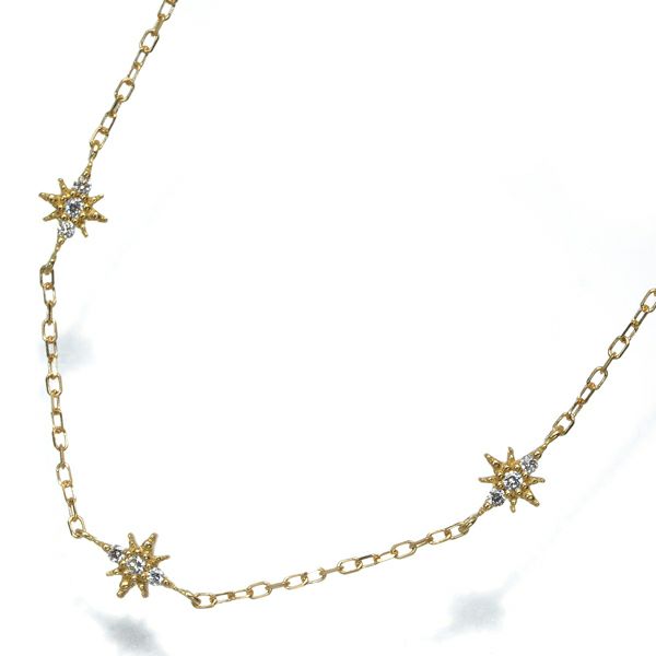 スタージュエリー ブレスレット ダイヤ 0.03ct クロッシングスター ステーション K18YG 