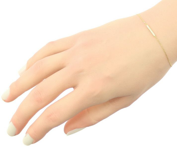 アーカー ブレスレット ダイヤ 0.05ct ティナチェーン K18YG 