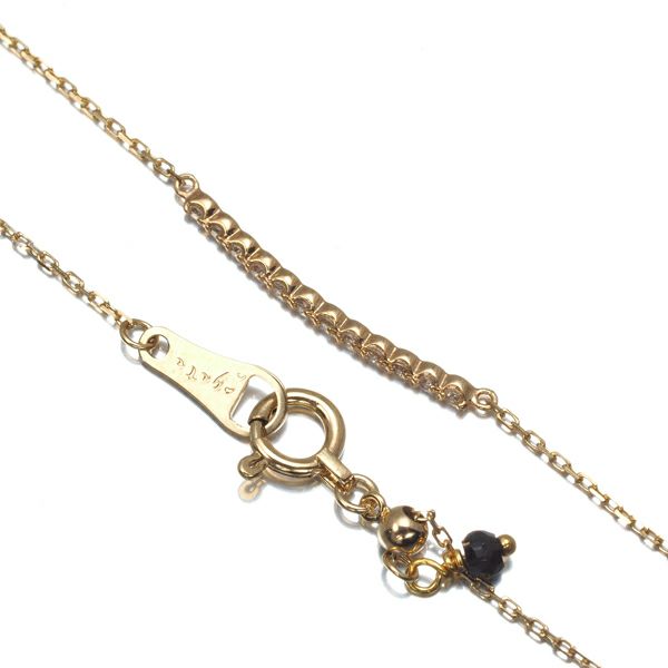 アガット ブレスレット ダイヤ 0.06ct ブラックスピネル K10YG 