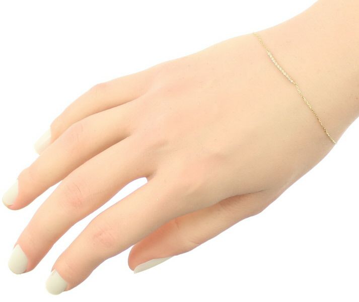 アガット ブレスレット ダイヤ 0.06ct ブラックスピネル K10YG 