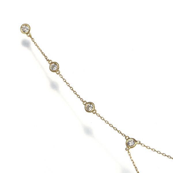 アーカー ネックレス ダイヤ 0.20ct ヌーディーラヴァリエール 4P K18YG 