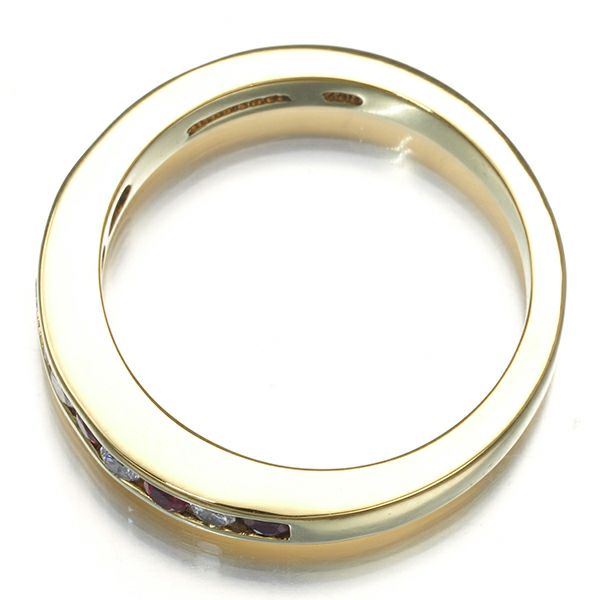 ティファニー リング ルビー ダイヤ チャネルセッティング  3.2mm ハーフ 14号 K18YG 