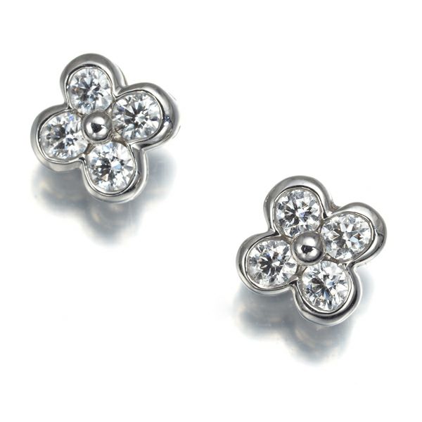 ティファニー ピアス ダイヤ ベゼル  Pt950 