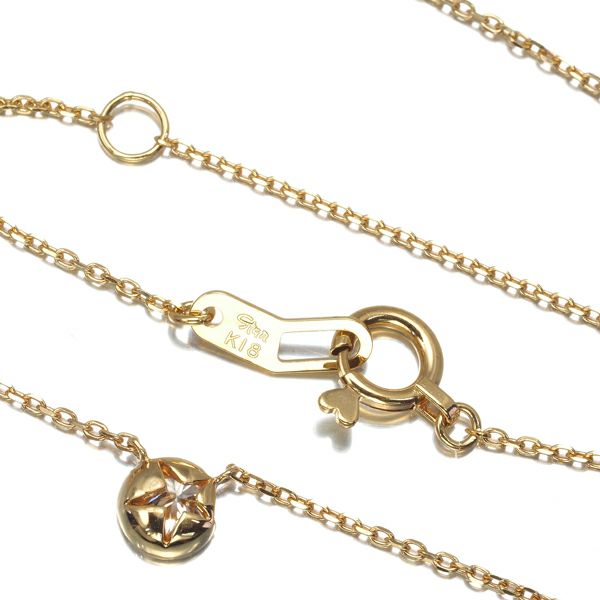 スタージュエリー ネックレス ダイヤ 0.10ct ムーンセッティング K18YG 