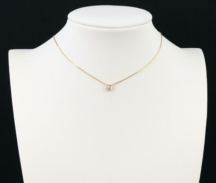 スタージュエリー ネックレス ダイヤ 0.10ct ムーンセッティング K18YG 