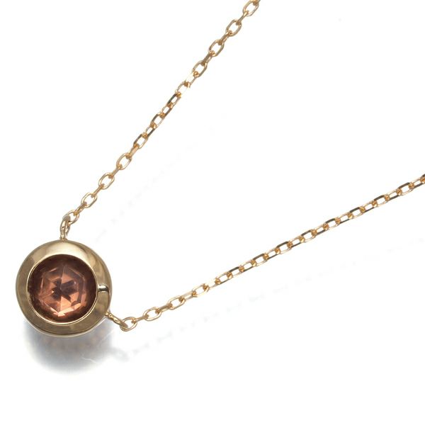 ポンテヴェキオ ネックレス ローズカットダイヤ 0.15ct ピンクトルマリン リバーシブル K18PG 