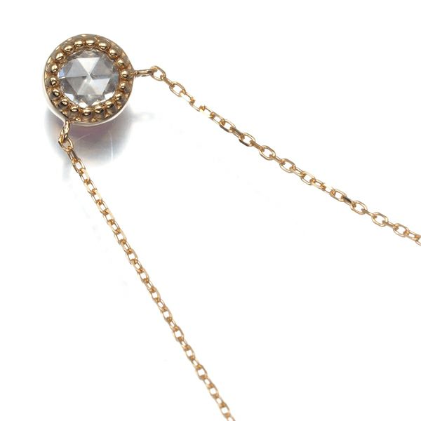 ポンテヴェキオ ネックレス ローズカットダイヤ 0.15ct ピンクトルマリン リバーシブル K18PG 
