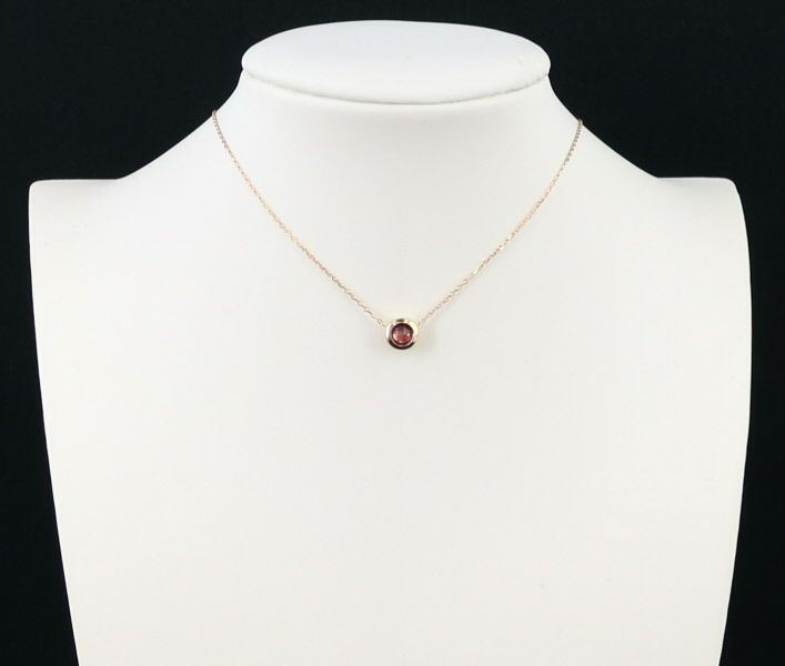 ポンテヴェキオ ネックレス ローズカットダイヤ 0.15ct ピンクトルマリン リバーシブル K18PG 
