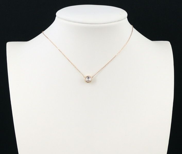 ポンテヴェキオ ネックレス ローズカットダイヤ 0.15ct ピンクトルマリン リバーシブル K18PG 