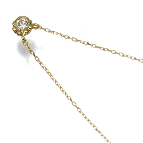 アーカー ネックレス ダイヤ 0.05ct ティア 一粒 K18YG 