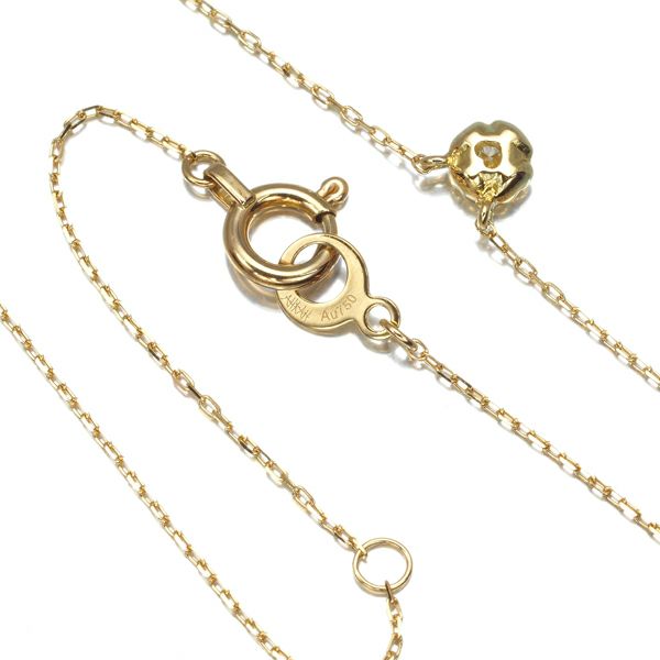 アーカー ネックレス ダイヤ 0.05ct ティア 一粒 K18YG 