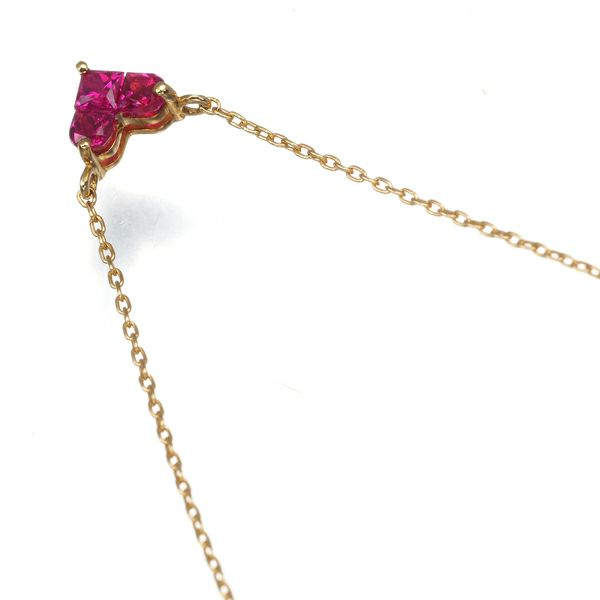 スタージュエリー ネックレス ルビー 0.15ct ミステリアスハート K18YG 