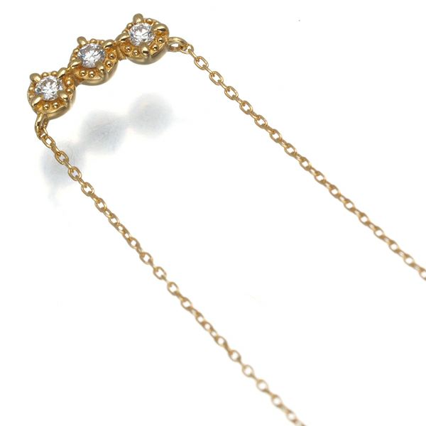 ポンテヴェキオ ネックレス ダイヤ 0.06ct 3P K18YG 