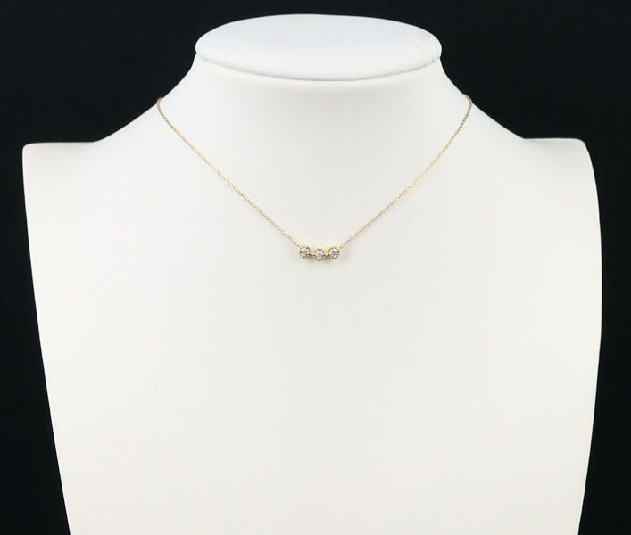 ポンテヴェキオ ネックレス ダイヤ 0.06ct 3P K18YG 