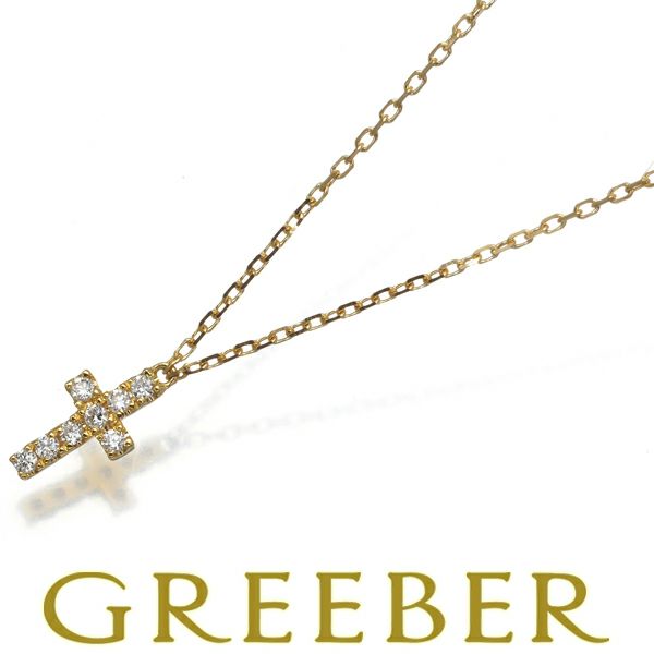 アーカー ネックレス ダイヤ 0.05ct クロスパヴェ K18YG 