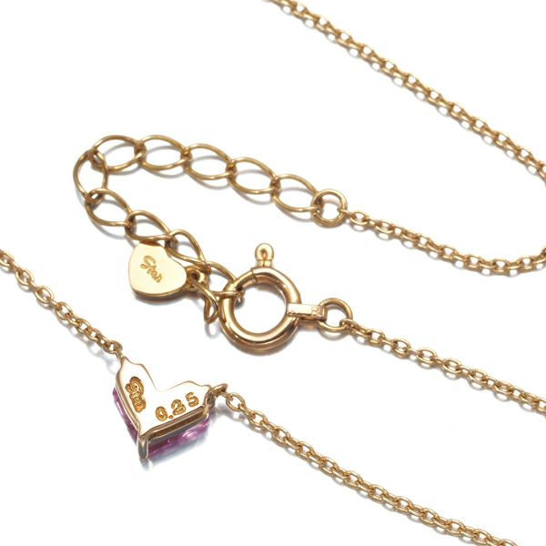 スタージュエリー ネックレス ピンクサファイア 0.25ct ミステリアスハート K18YG 