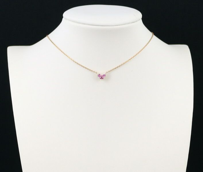 スタージュエリー ネックレス ピンクサファイア 0.25ct ミステリアスハート K18YG 