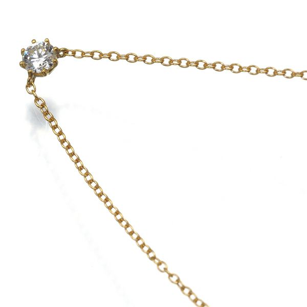 アーカー ネックレス ダイヤ 0.15ct ソルティアラウンド K18YG 