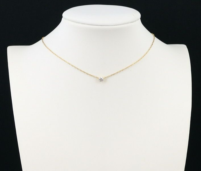 アーカー ネックレス ダイヤ 0.15ct ソルティアラウンド K18YG 