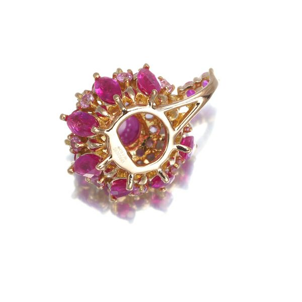 GSTV ペンダントトップ ルビー 0.90ct サファイア 0.20ct ダイヤ 0.05ct K18PG 