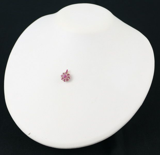 GSTV ペンダントトップ ルビー 0.90ct サファイア 0.20ct ダイヤ 0.05ct K18PG 