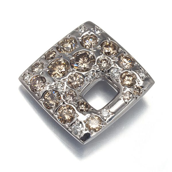 カシケイ ペンダントトップ ブラウン＆クリアダイヤ ダイヤモンド 1.00ct メランジェ  K18BG 